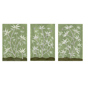 Bamboo En Fleur Triptych | Chinoiserie Panel, Set of 3