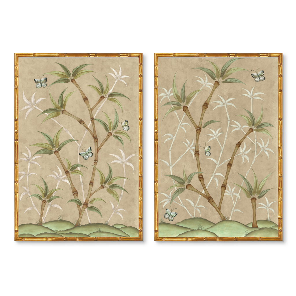 Chinoiserie Panel Print Pair | Bamboo En Fleur