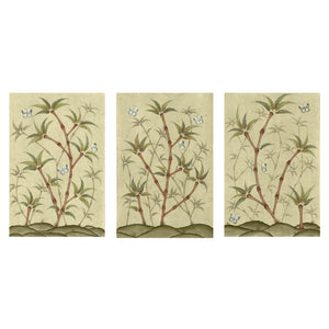 Bamboo En Fleur Triptych | Chinoiserie Panel, Set of 3