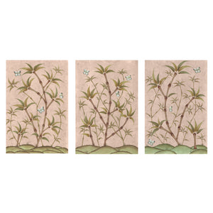 Bamboo En Fleur Triptych | Chinoiserie Panel, Set of 3