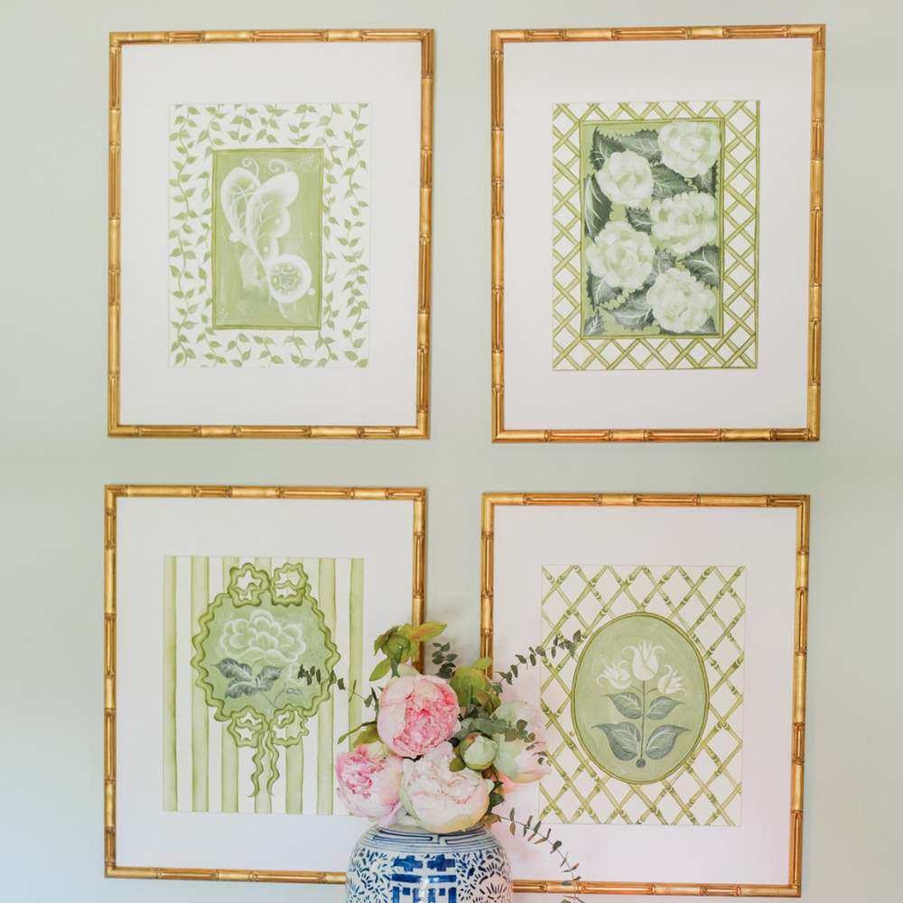 En Vert Botanical Prints, Set of 4