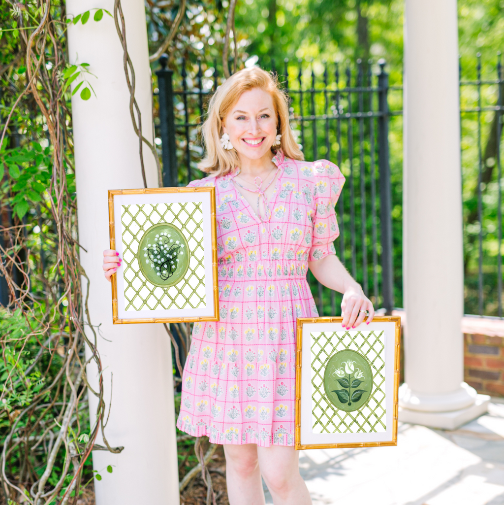 Lily of the Valley Trellis En Vert Art Print