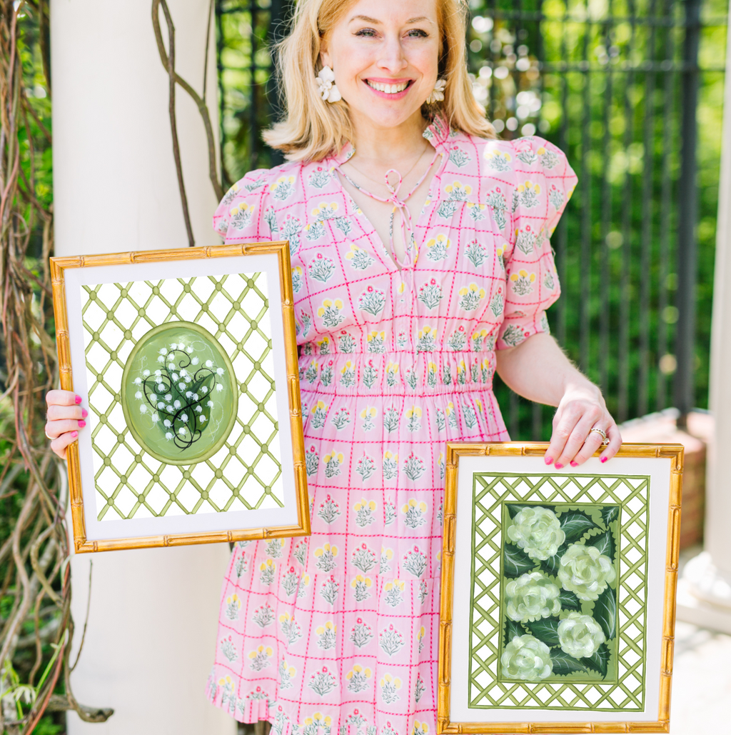 Lily of the Valley Trellis En Vert Art Print