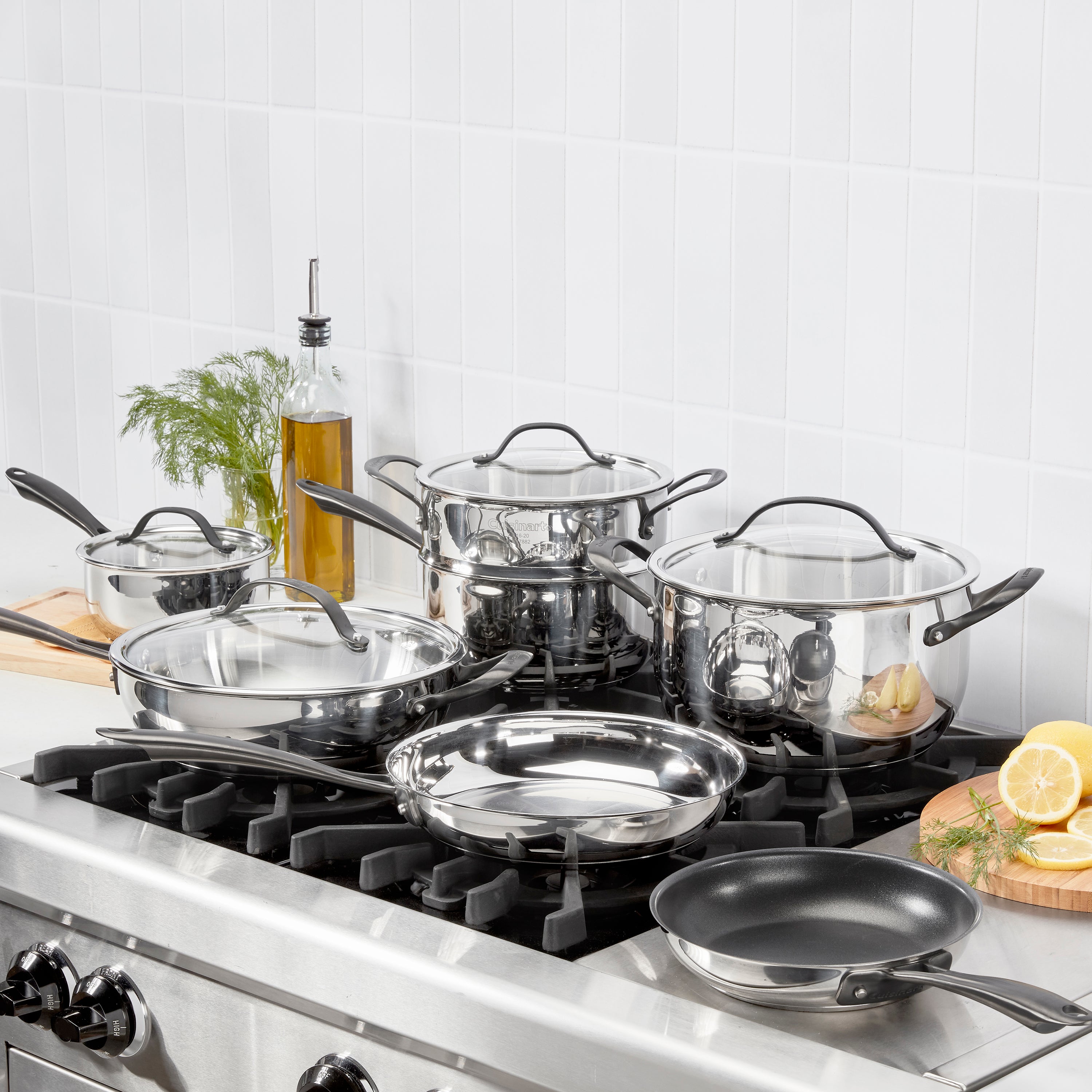 Radiant Pro Stainless with Brushed Titanium Finish 11-Piece Set in Stainless Steel