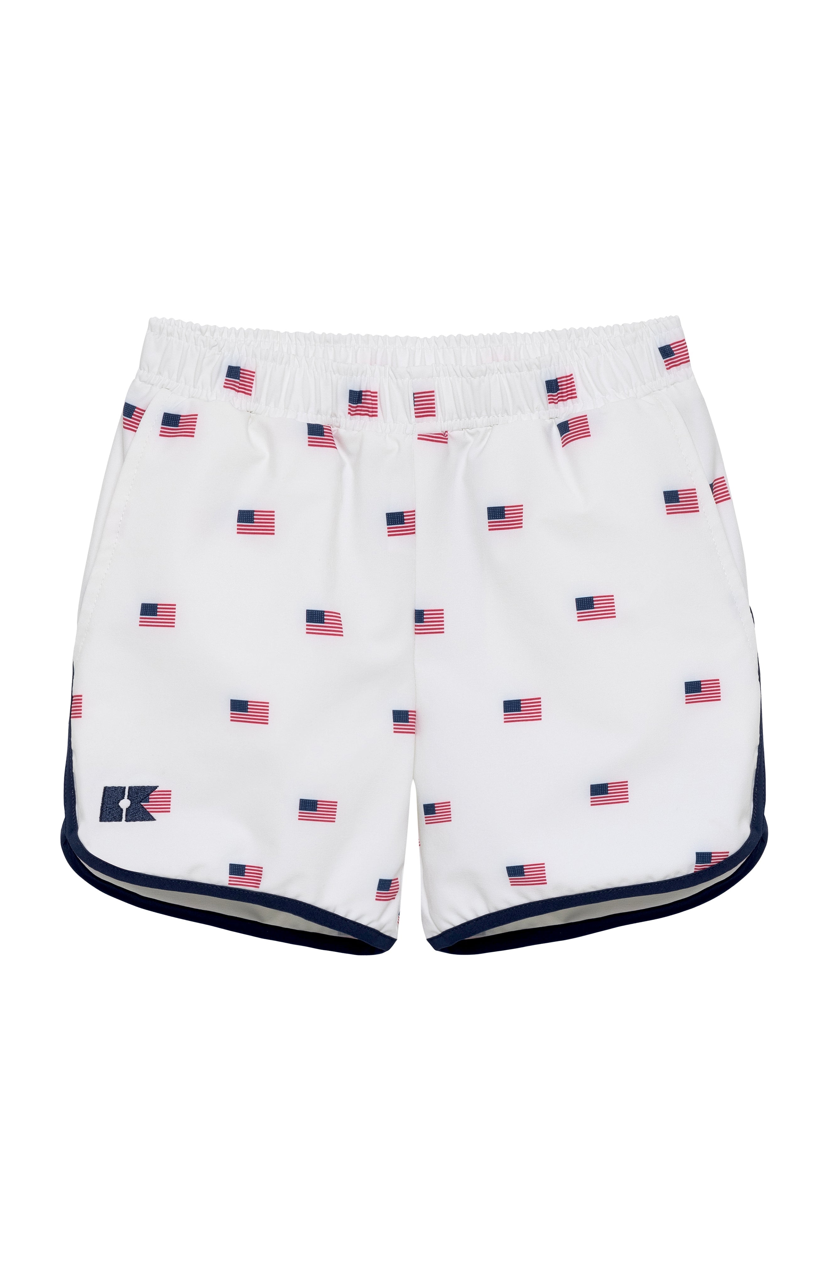 Old Glory Retro Super Shorts with Navy Piping