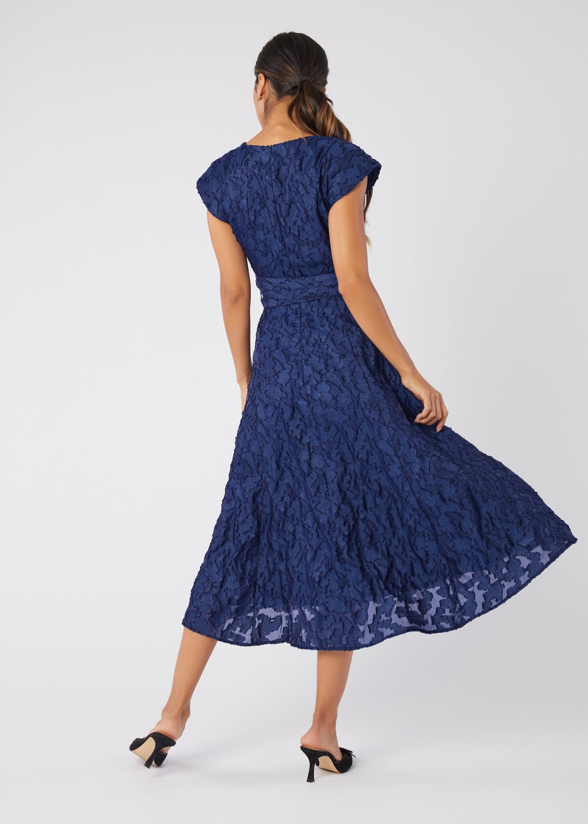 Olivia Dress in Navy Organza