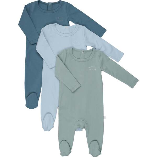 3 Pack Footies, Blue
