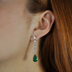 Opera Emerald Drop Earrings - High Jewelry - RUCHI New York