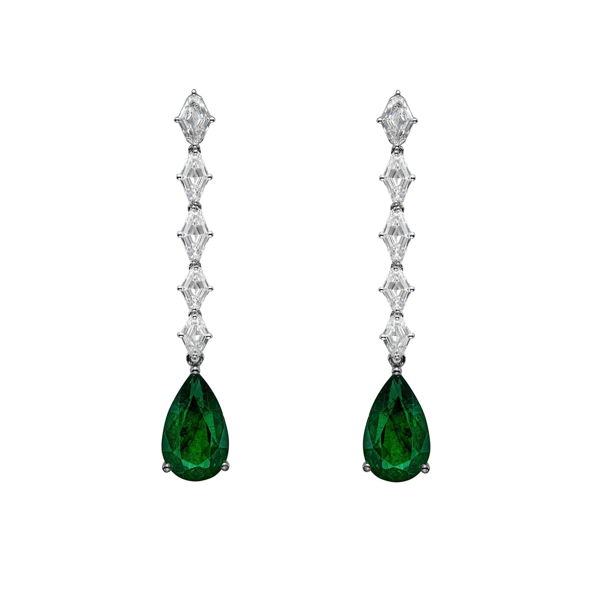 Opera Emerald Drop Earrings - High Jewelry - RUCHI New York