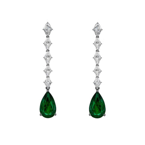 Opera Emerald Drop Earrings - High Jewelry - RUCHI New York