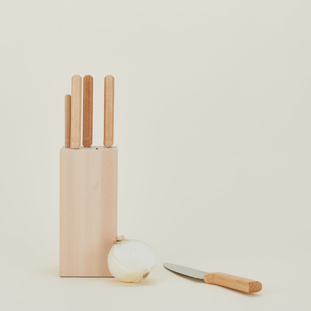 Beechwood Knives, Set of 5 + Block