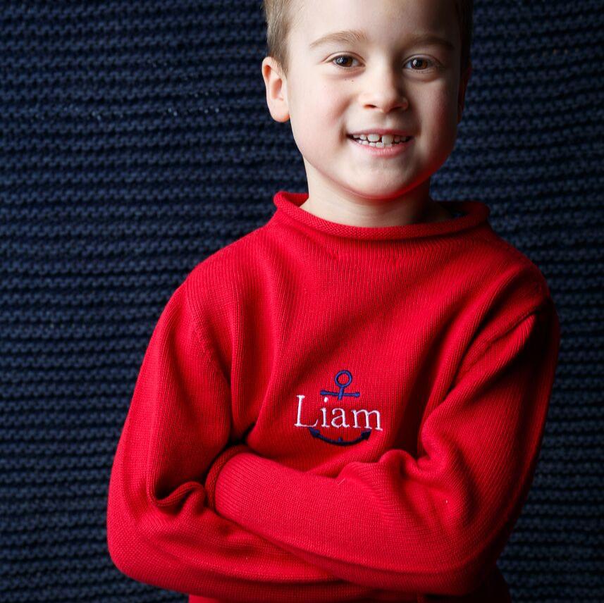 Jersey Rollneck Sweater in Red