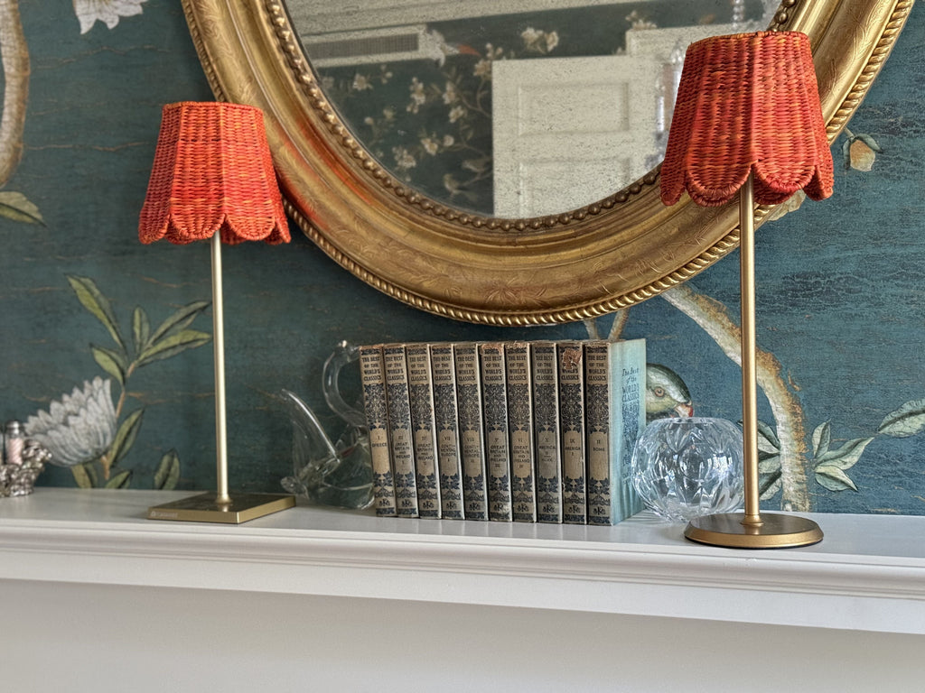 Small Seagrass Shade Cover Scalloped in Orange