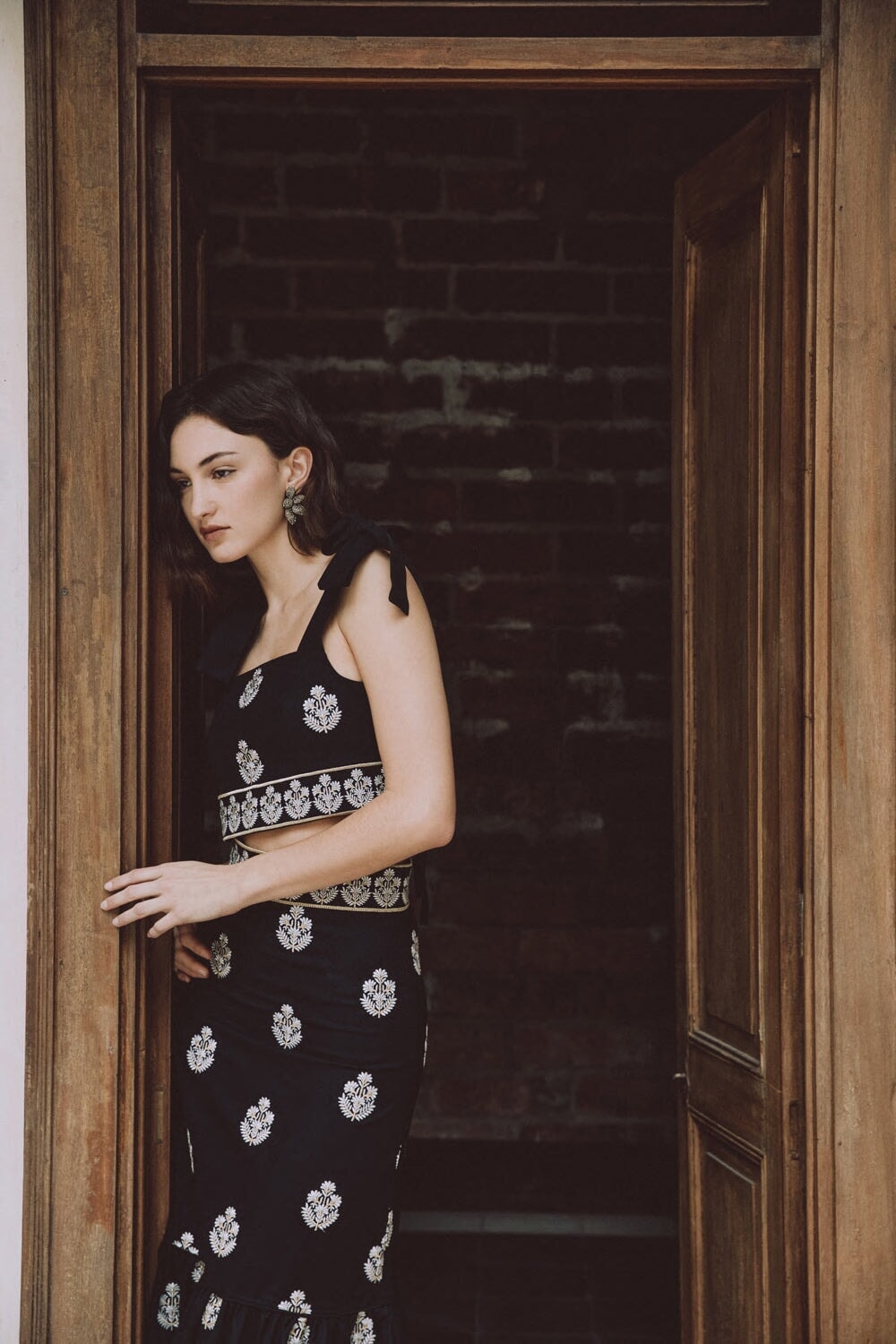 Begum Top - Black, White & Gold Rosewater House 