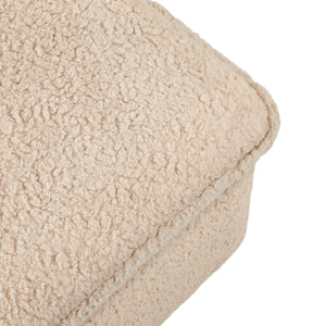 Cali Storage Ottoman in Shearling in Chai Shearling