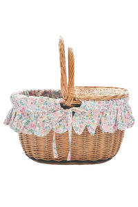 Oval Picnic Basket made with Liberty Fabric BETSY CANDY FLOSS - Coco & Wolf