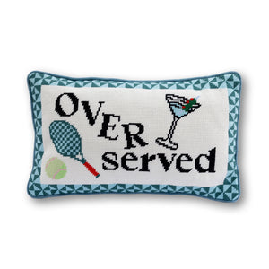 Overserved Needlepoint Pillow - front