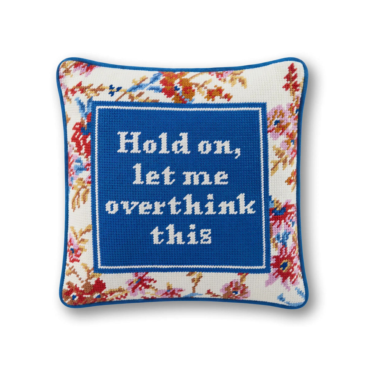 Overthink Needlepoint Pillow - velvet back