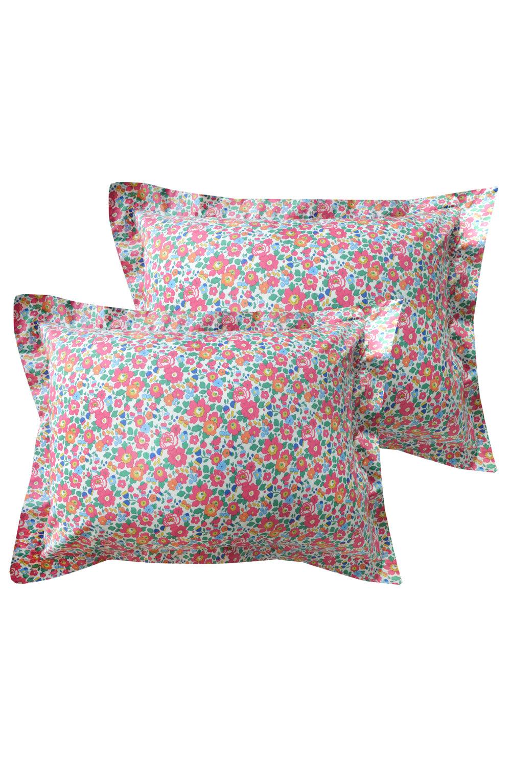 Oxford Pillowcase made with Liberty Fabric BETSY DEEP PINK - Coco & Wolf