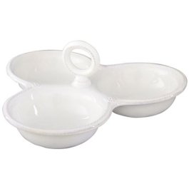 Berry & Thread Whitewash Triple Bowl Server