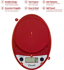 Primo Digital Scale in Warm Red