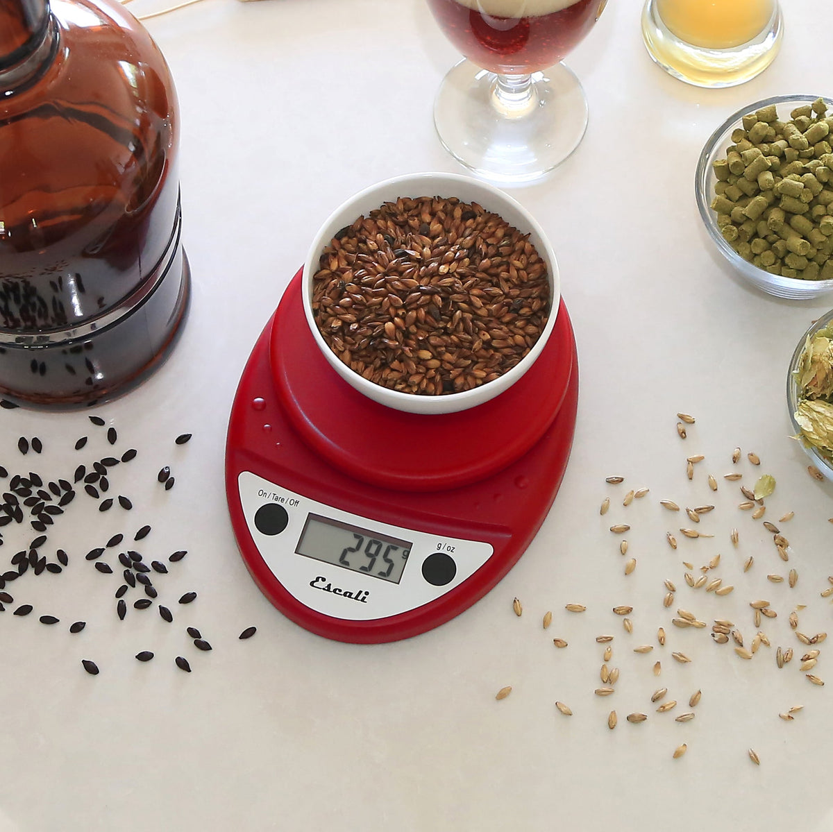 Primo Digital Scale in Warm Red