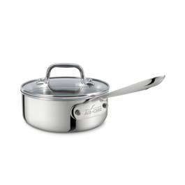 D3 Stainless Everyday 3-ply Bonded Cookware, Sauce Pan with Glass lid, 1.5 quart