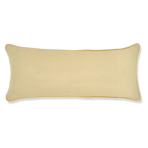Cushion in Pale Gold with Ochre Piping featuring Trio of Leopard Embroideries