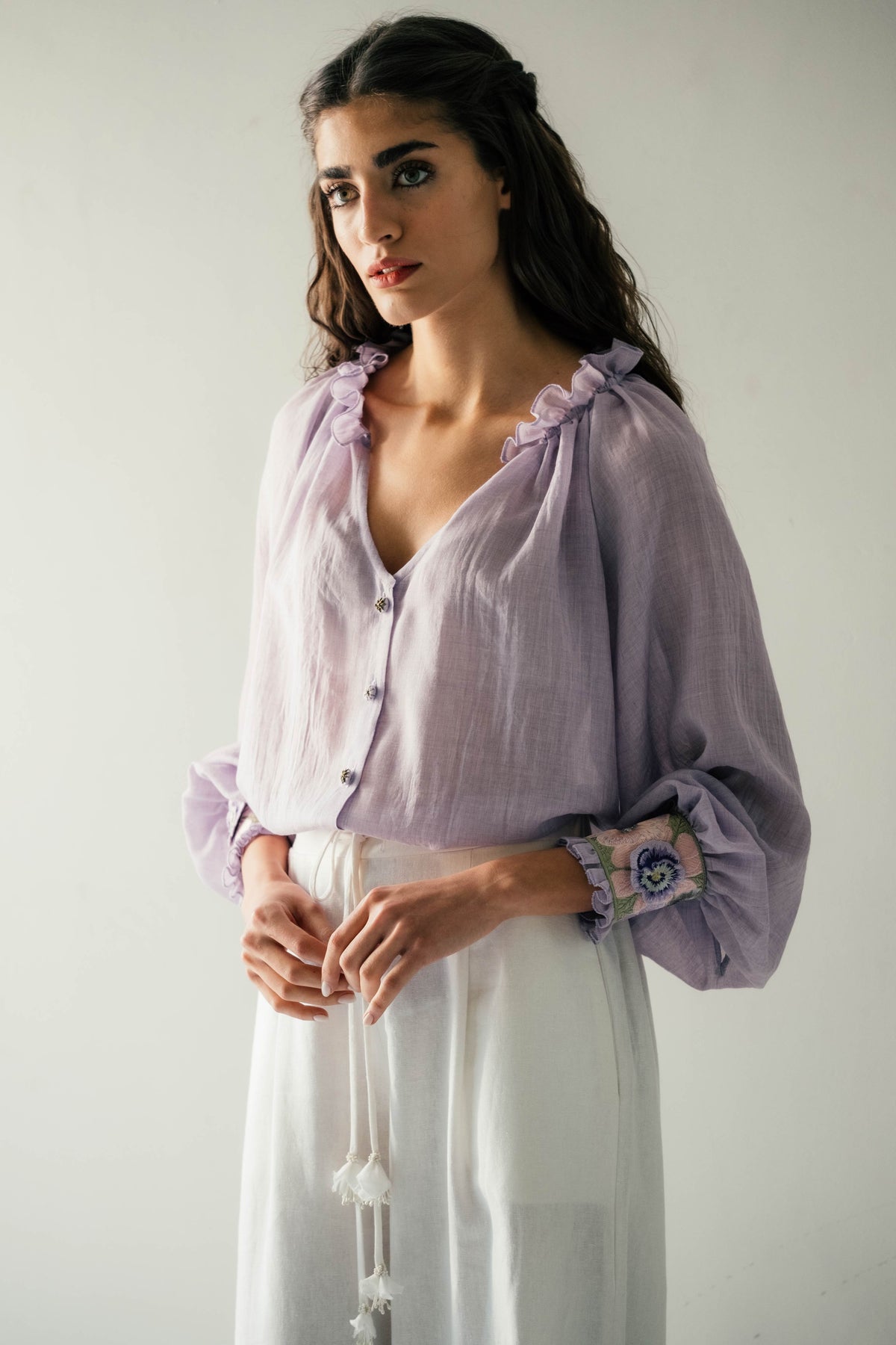 Pansy Blouse - Lilac Tops - Blouse Rosewater House