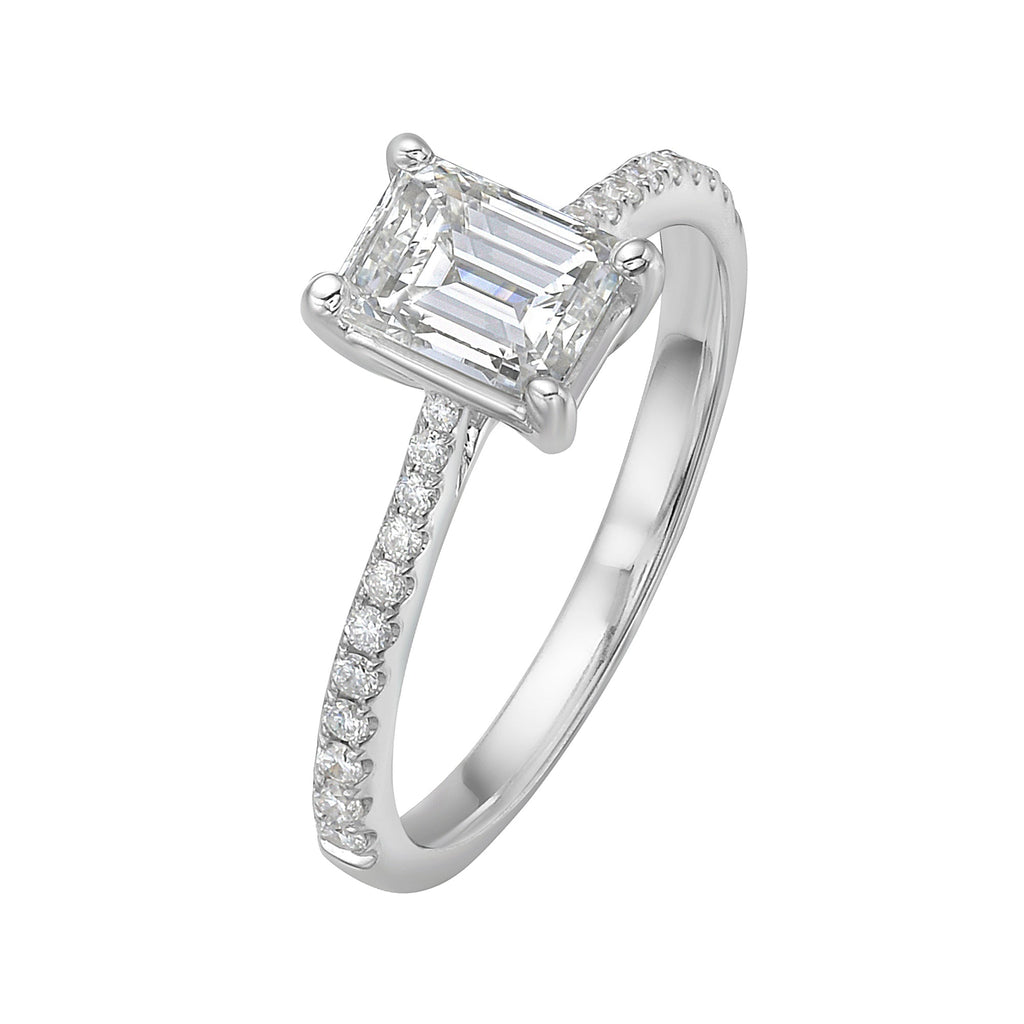 Paradis Emerald Cut Diamond Solitaire Ring - Jewelry - RUCHI New York