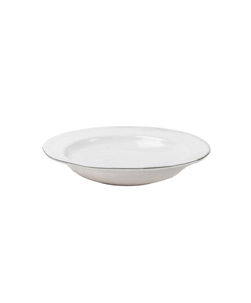Pasta Bowl in White & Green