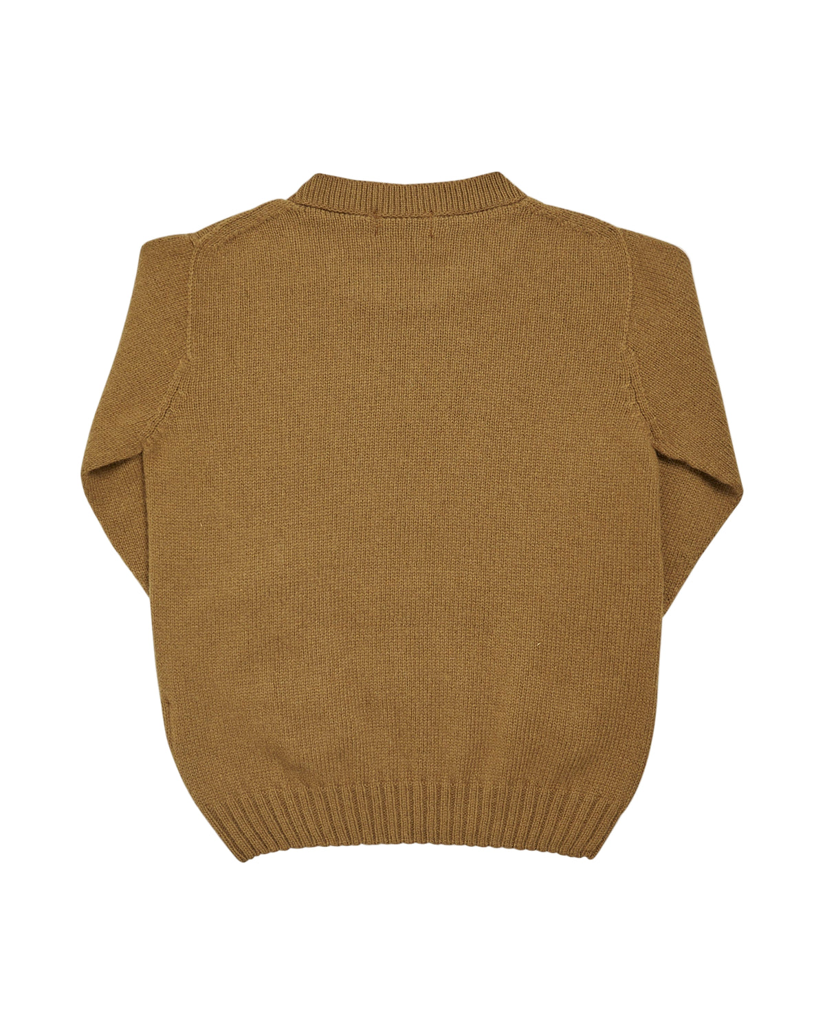 Brown knitted sweater on a white background