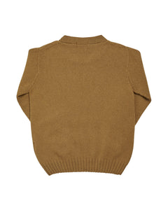 Brown knitted sweater on a white background