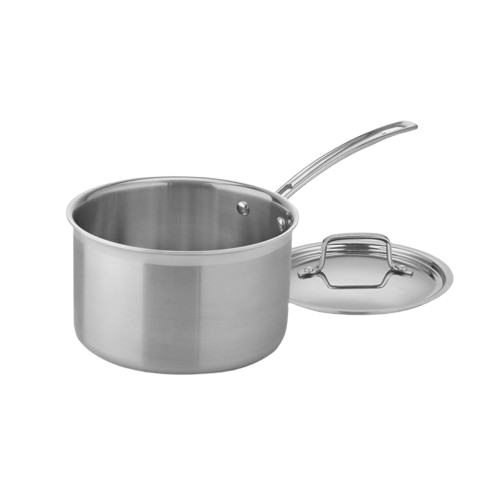 4 Quart Saucepan with Cover in Stainless Steel