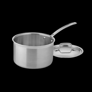 4 Quart Saucepan with Cover in Stainless Steel