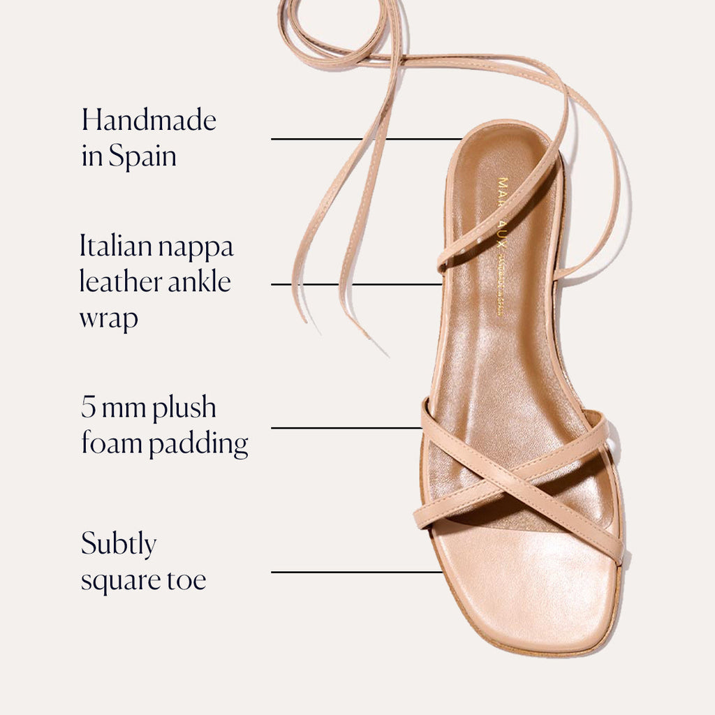 The Wrap Sandal in Rose Nappa