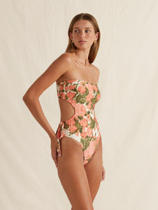 Strapless Cut Out One-Piece