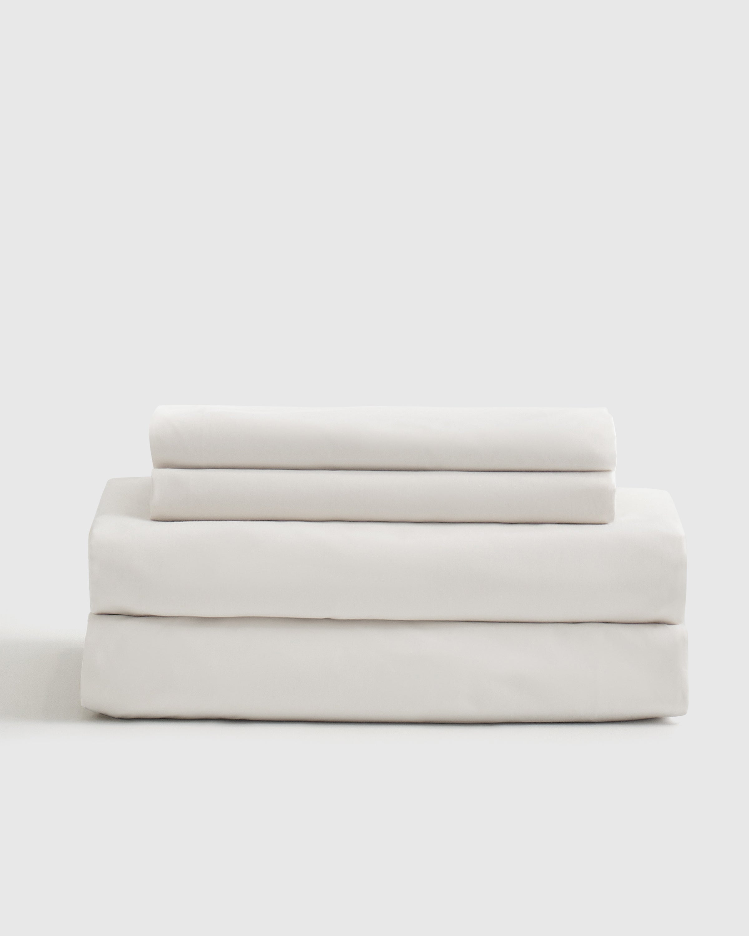 Classic Organic Percale Sheet Set; Queen w/ flat sheet white