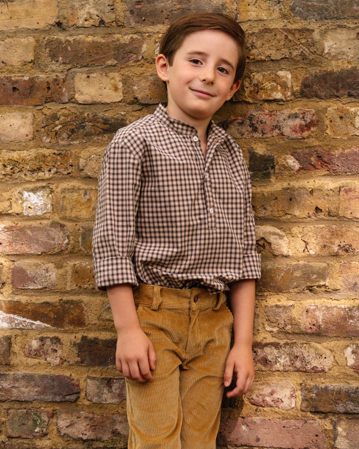 Pereprine Shirt Mustard Brown Check