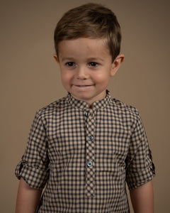 Pereprine Shirt in Mustard Brown Check