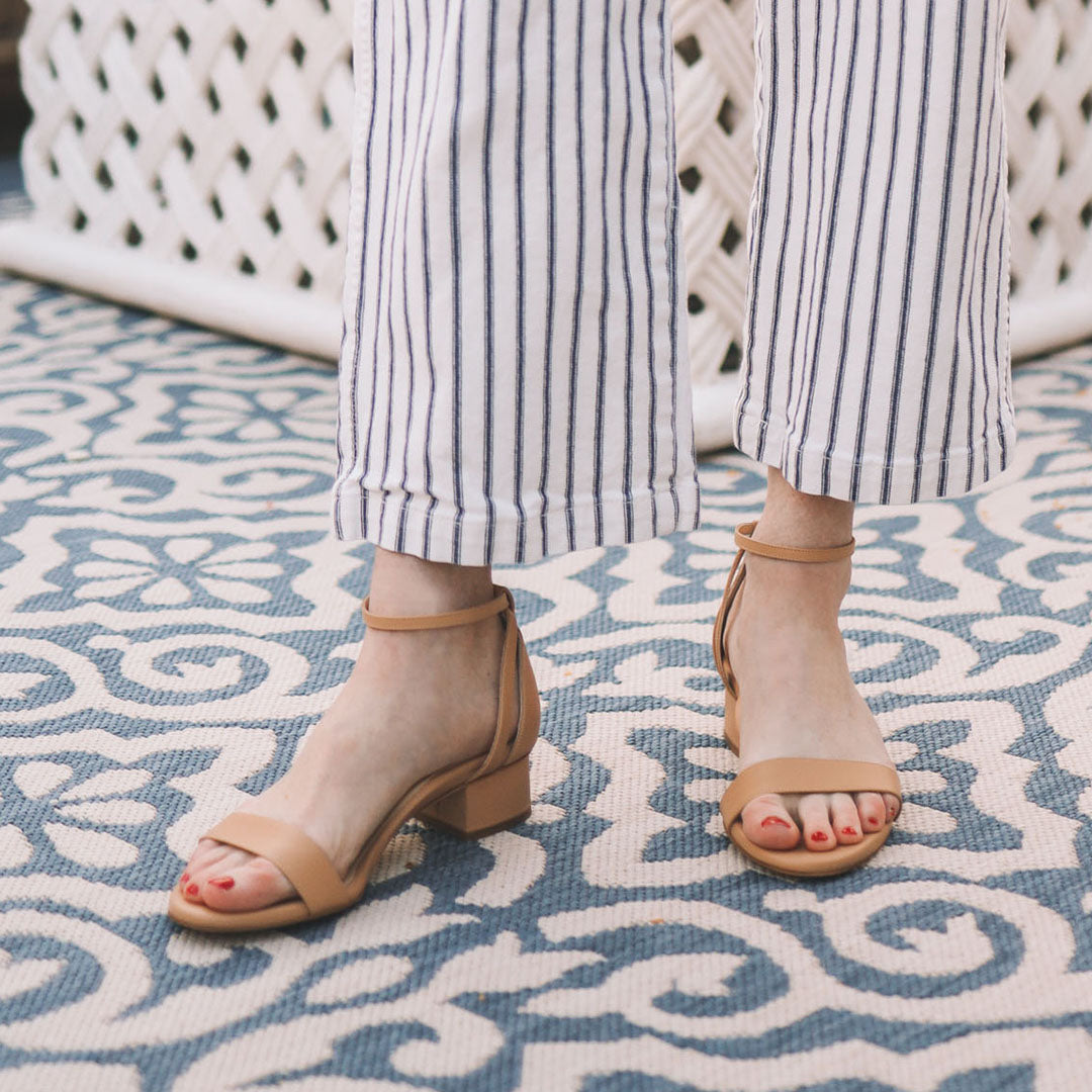 Perfect Block Sandal 30 in Sand Calf