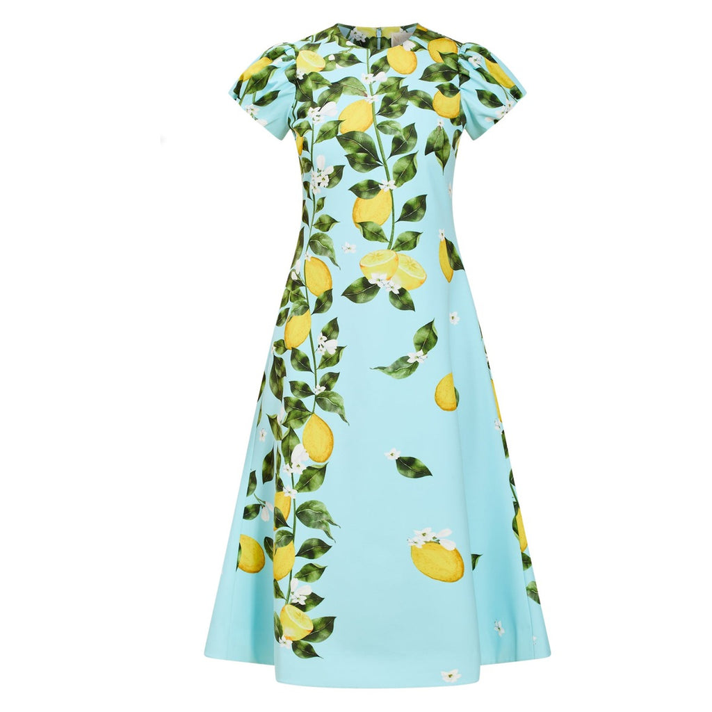 Perla Midi Dress in Sorrento Citrus
