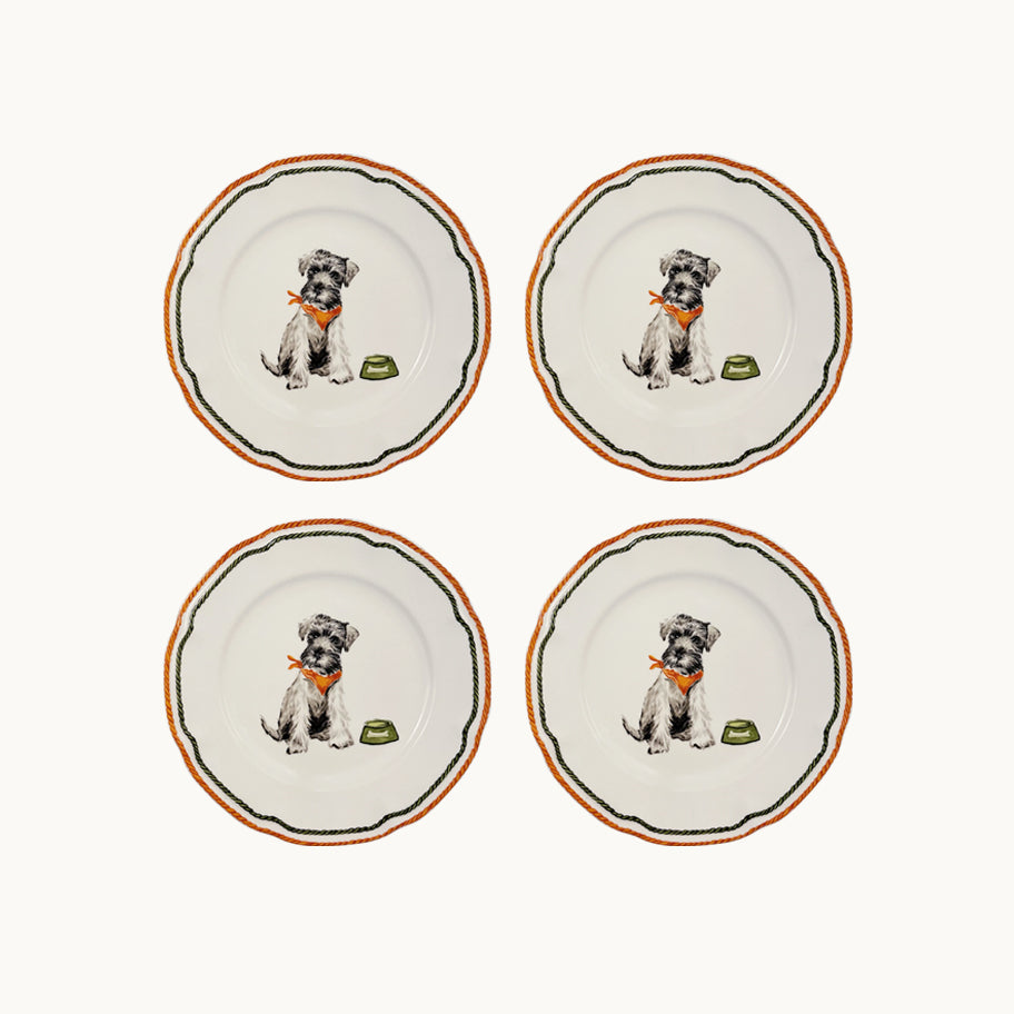 CHARLE'S DOG DESSERT PLATE (set of 4)