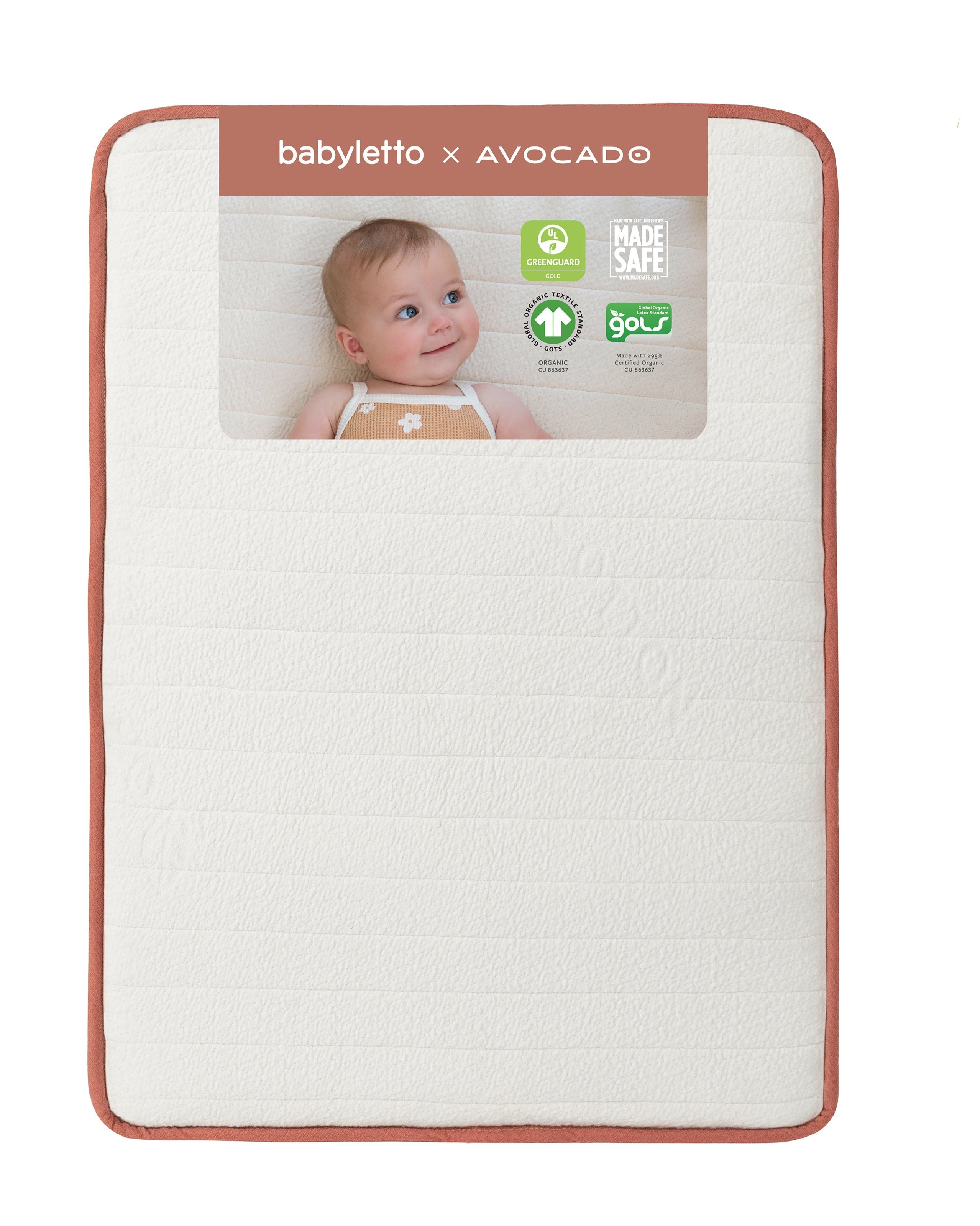 babyletto x Avocado Organic Mini Crib Mattress in White