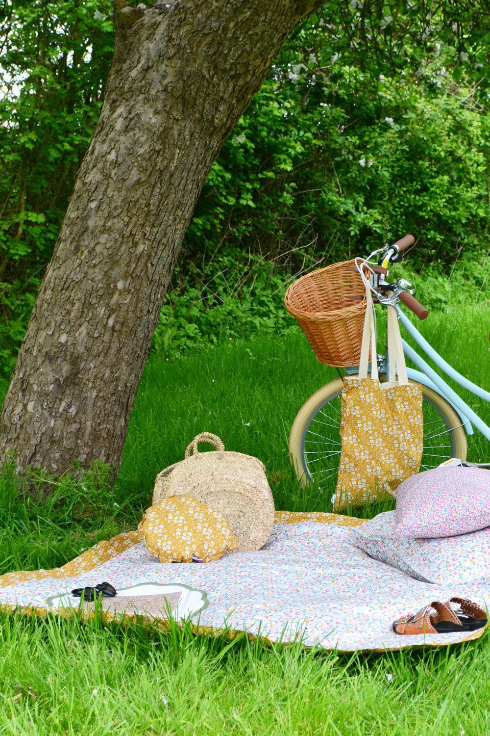 Coco and Wolf Picnic Blanket Liberty Fabric BETSY GREY & CAPEL