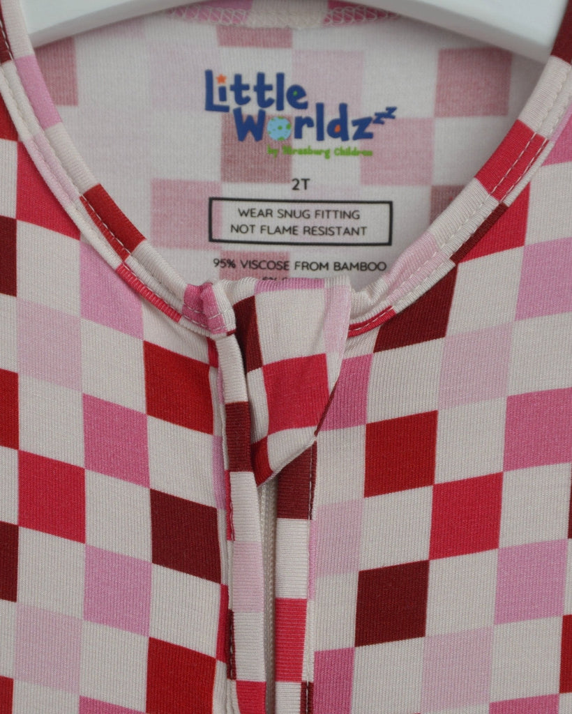 Pink Bamboo Pajama for Baby, Toddler Bamboo PJs, Vday Pajamas