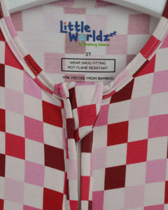 Pink Bamboo Pajama for Baby, Toddler Bamboo PJs, Vday Pajamas
