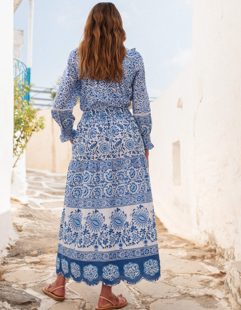 Pink City Prints Azure Patchwork Anora Skirt