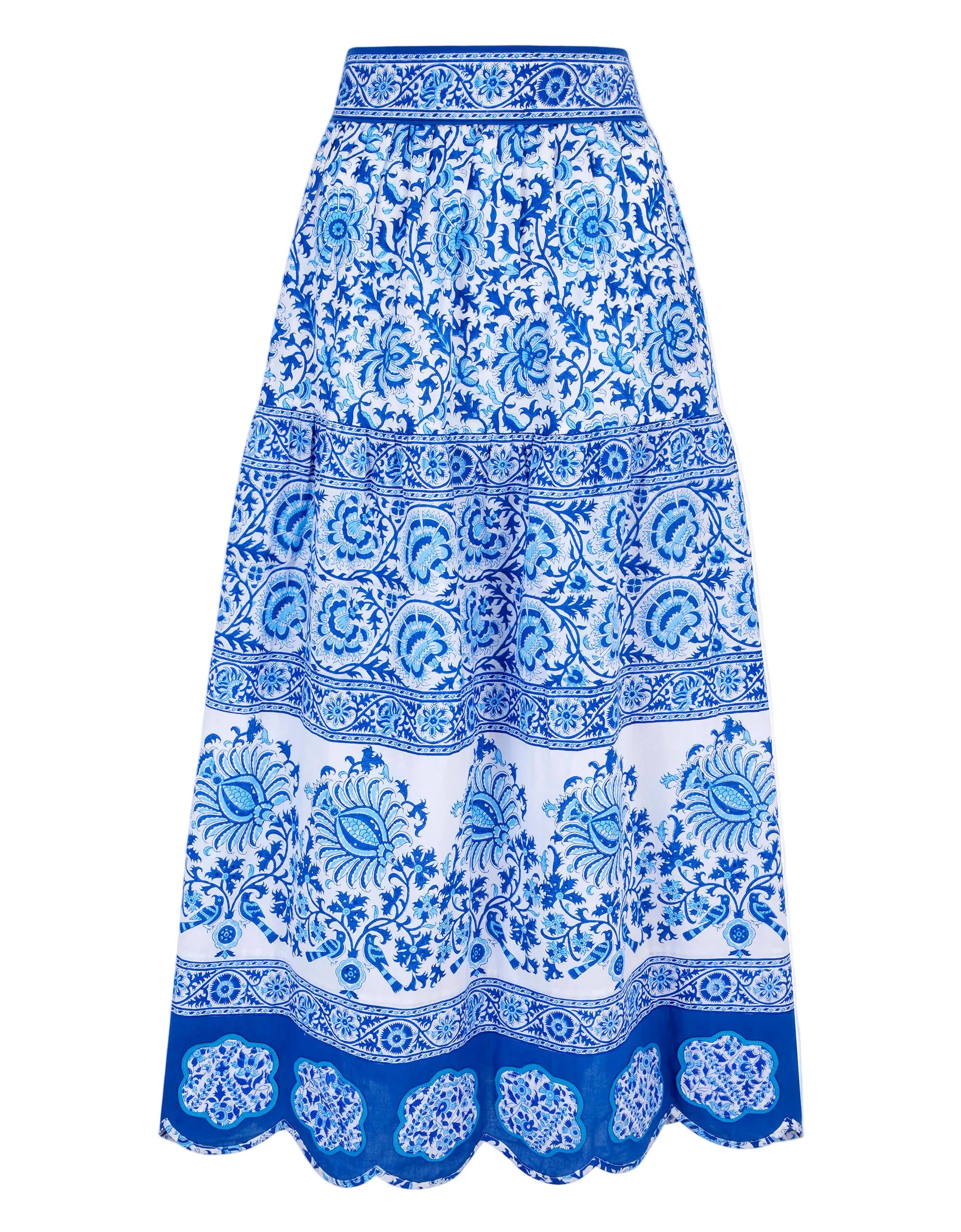Pink City Prints Azure Patchwork Anora Skirt