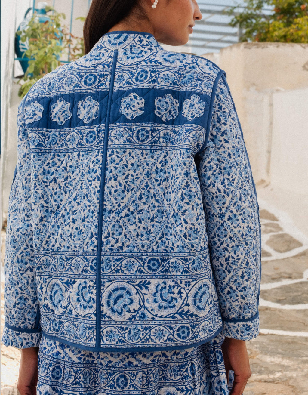 Pink City Prints Azure Patchwork Penny Jacket